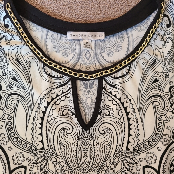 Sandra Darren size 14 black/white dress - Picture 7 of 15